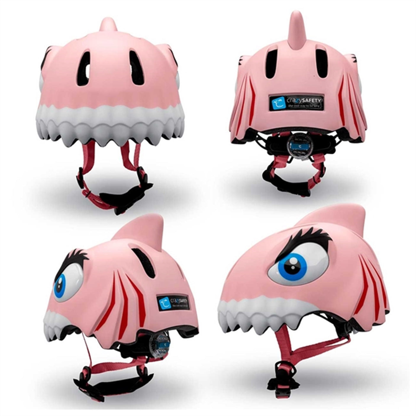 Crazy Safety Shark Bicycle Helmet Pink
