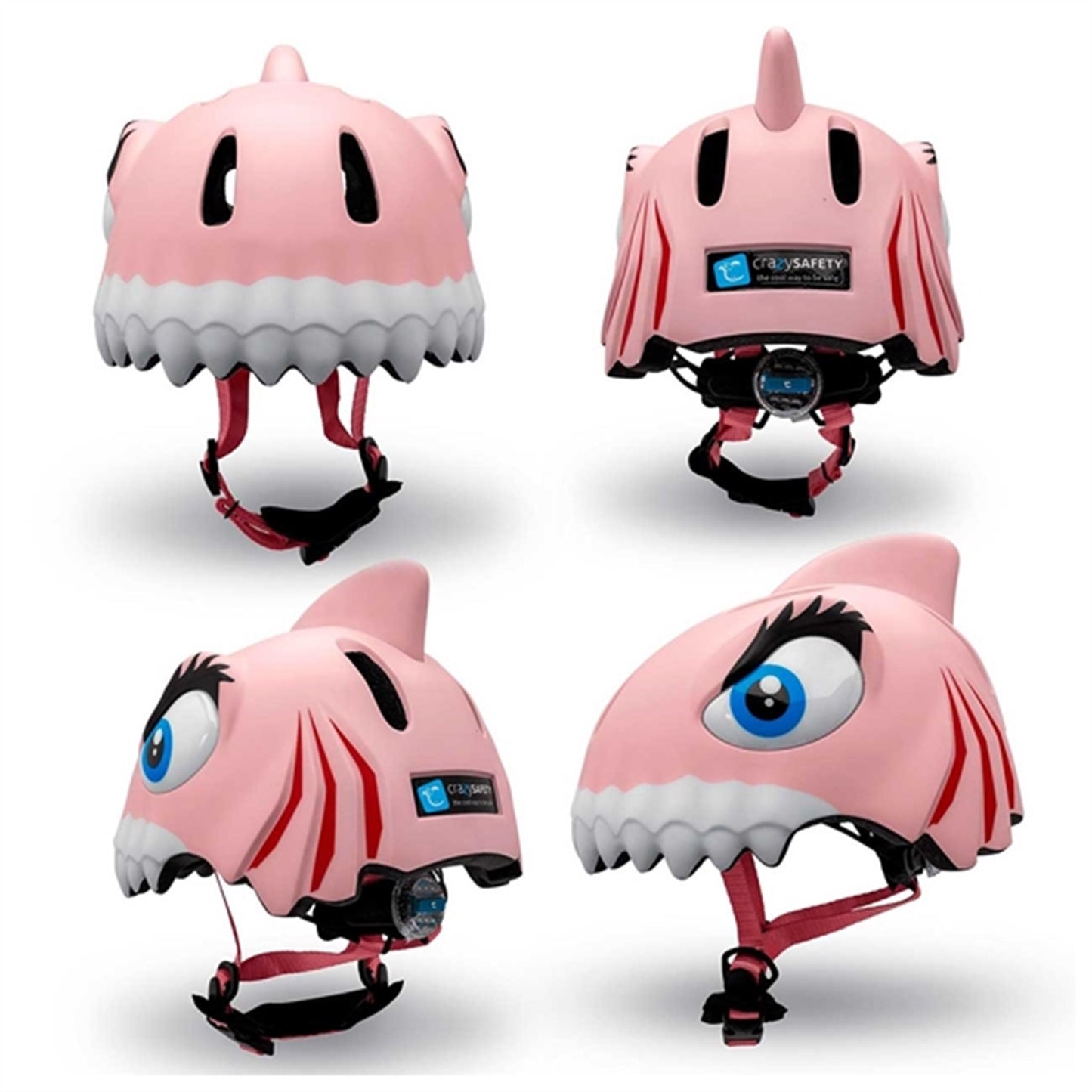 Crazy Safety Shark Bicycle Helmet Pink