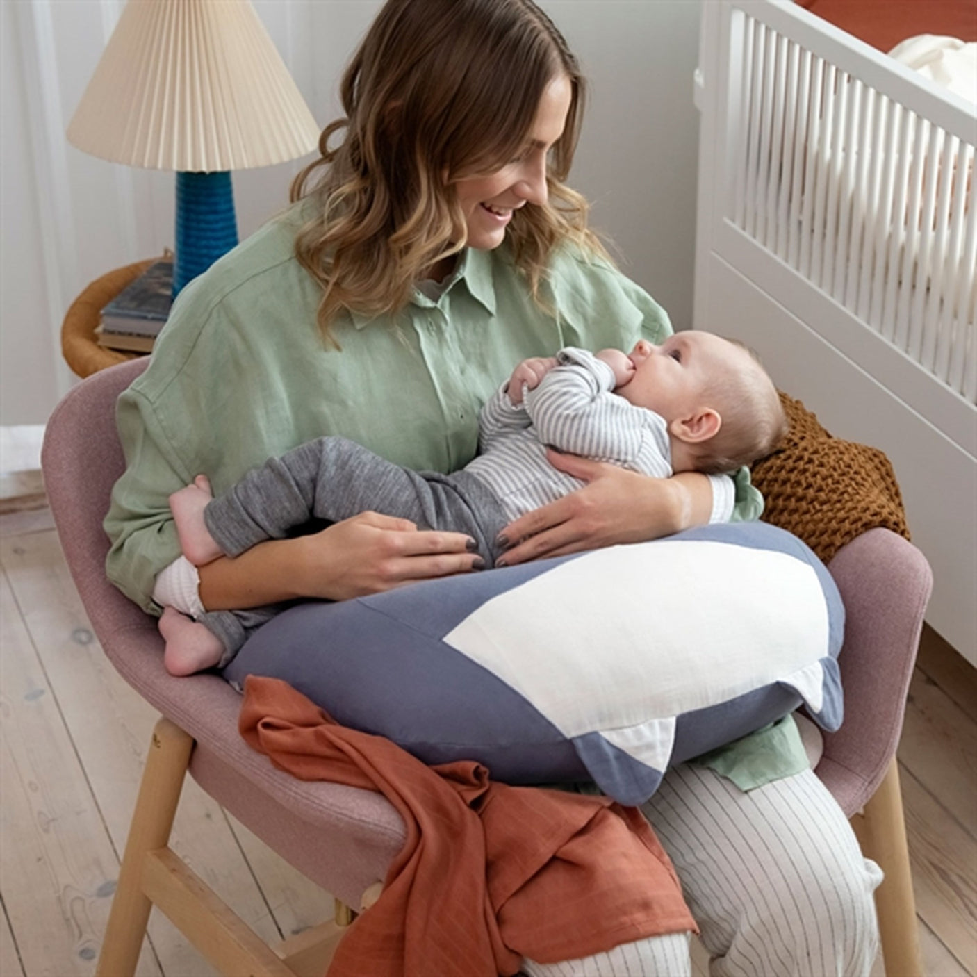 Sebra Nursing Pillow Rebel The Racoon Blue