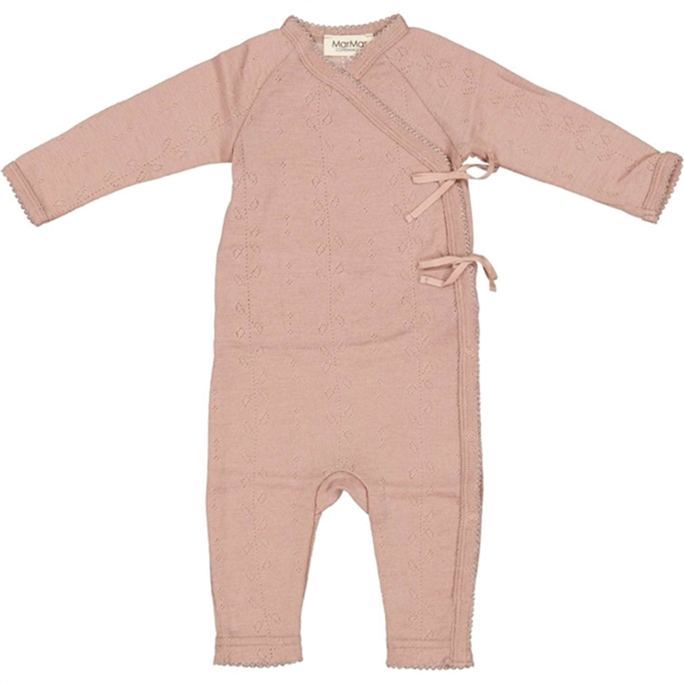 MarMar New Born Wool Pointelle Burnt Rose Rula Romper