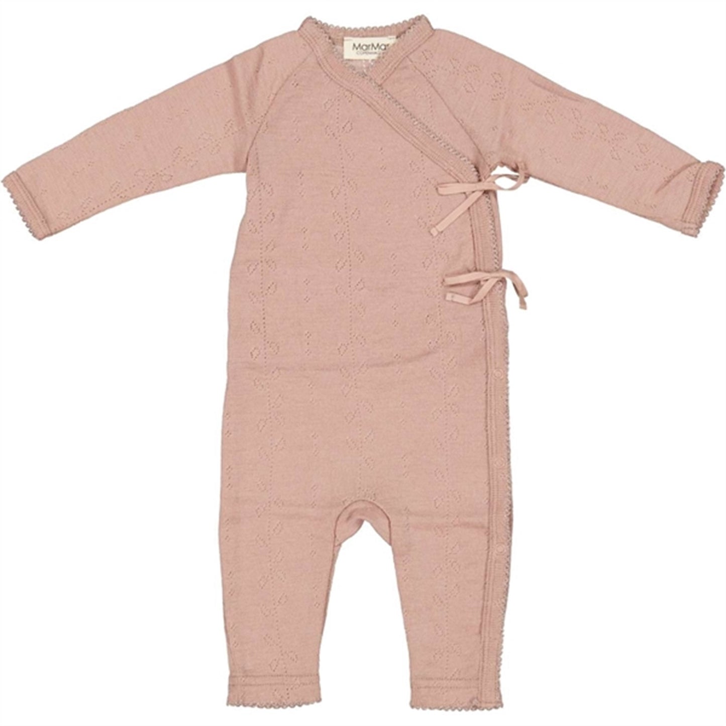 MarMar New Born Wool Pointelle Burnt Rose Rula Romper