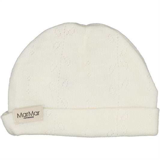 MarMar New Born Wool Pointelle Natural Aiko Hat