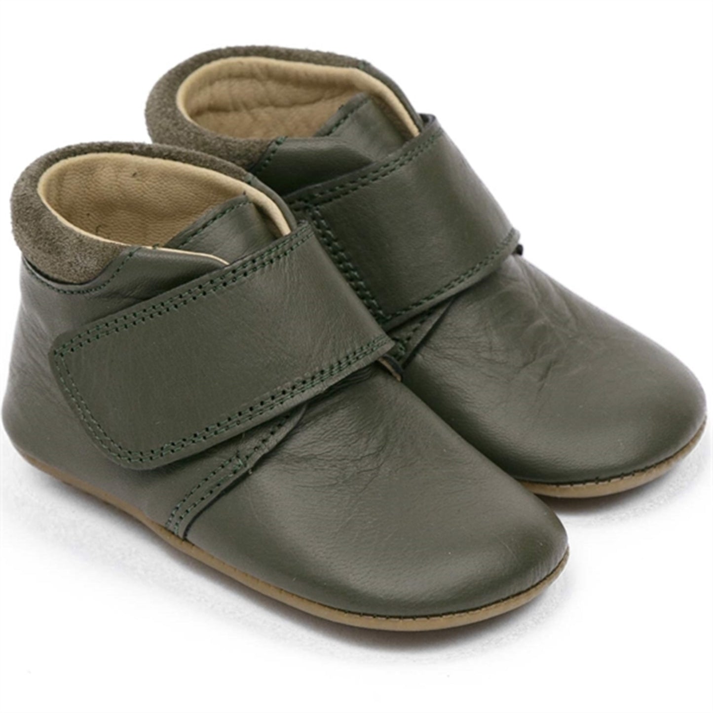 Pom Pom Indoor Shoe Velcro Green