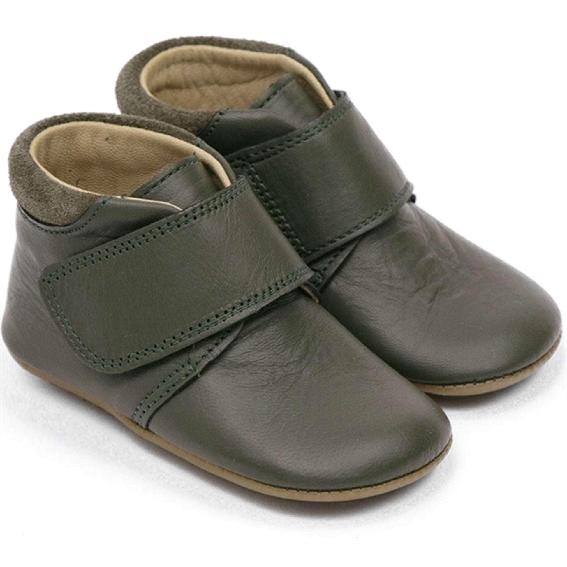 Pom Pom Indoor Shoe Velcro Green