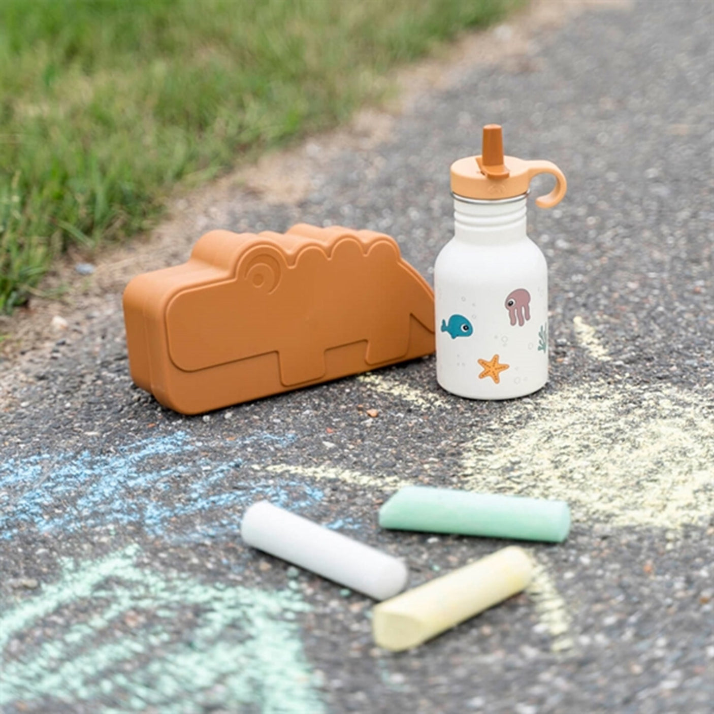 Done by Deer Metal Bottle Sea Friends Beige