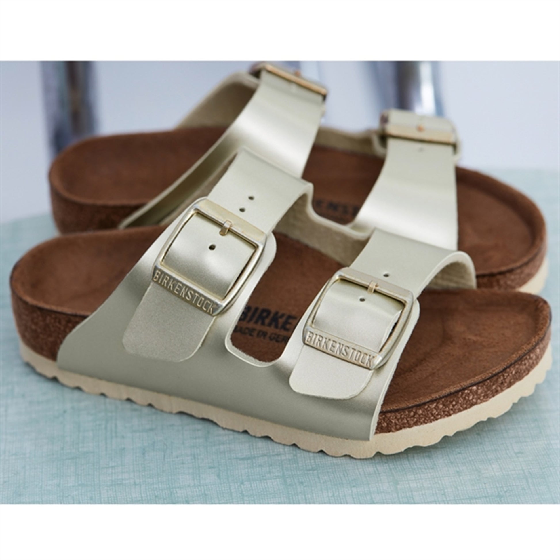 Birkenstock Arizona Kids Electric Metallic Gold Sandals