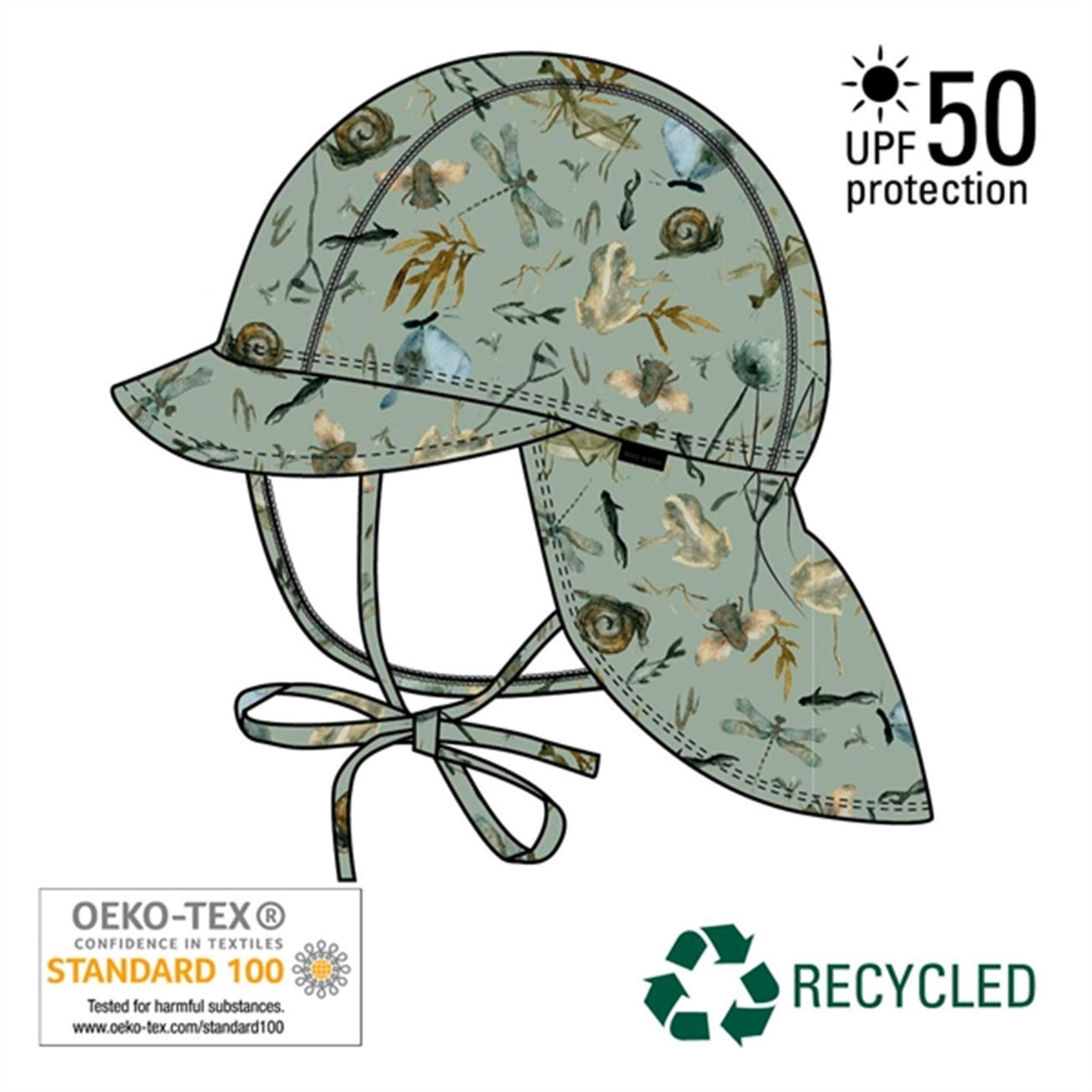 Mikk-Line Swim Hat Print Recycled Desert Sage