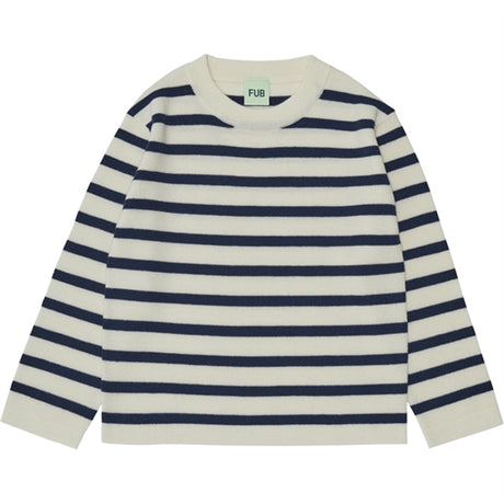 FUB Blouse Ecru/Royal Blue