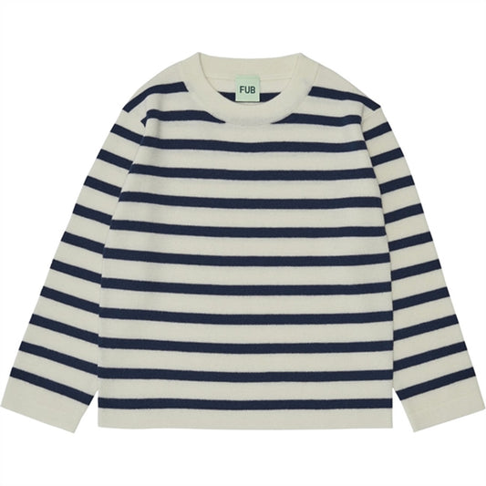 FUB Blouse Ecru/Royal Blue