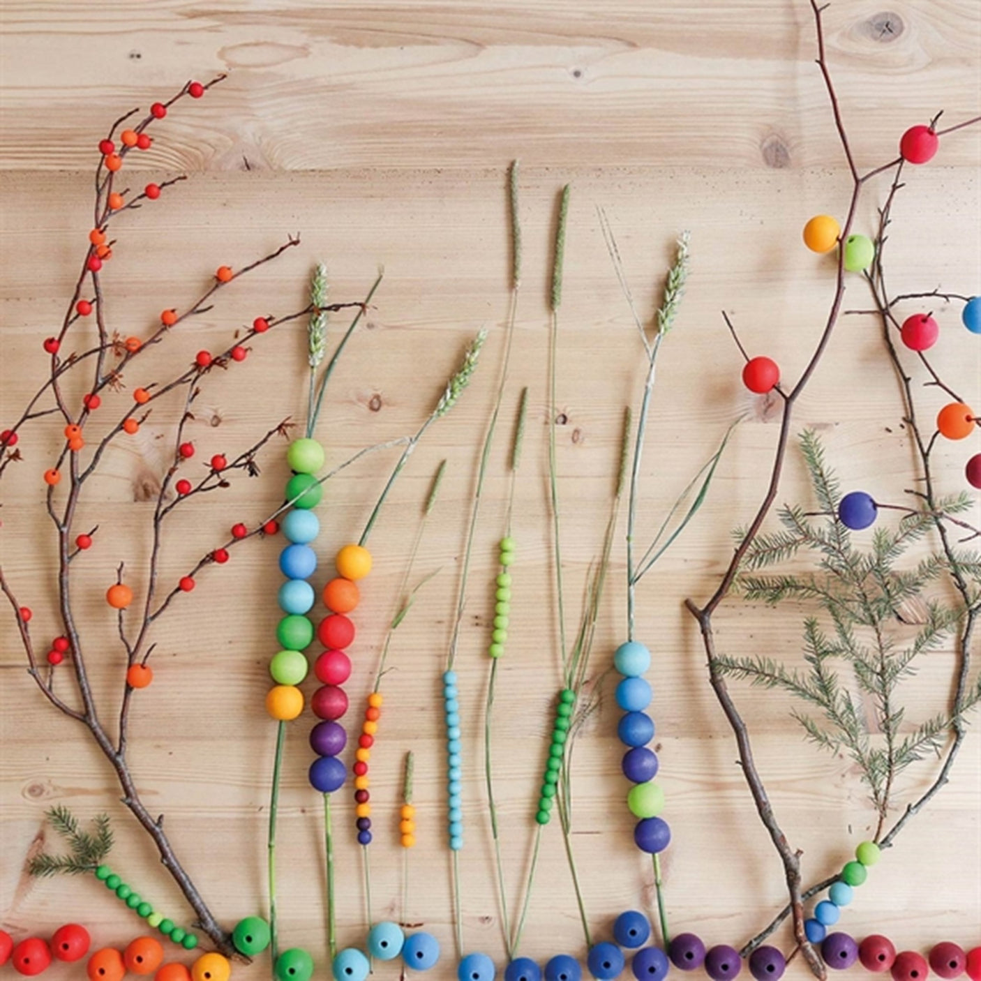 GRIMM´S Wooden Beads Large 36 pcs Rainbow