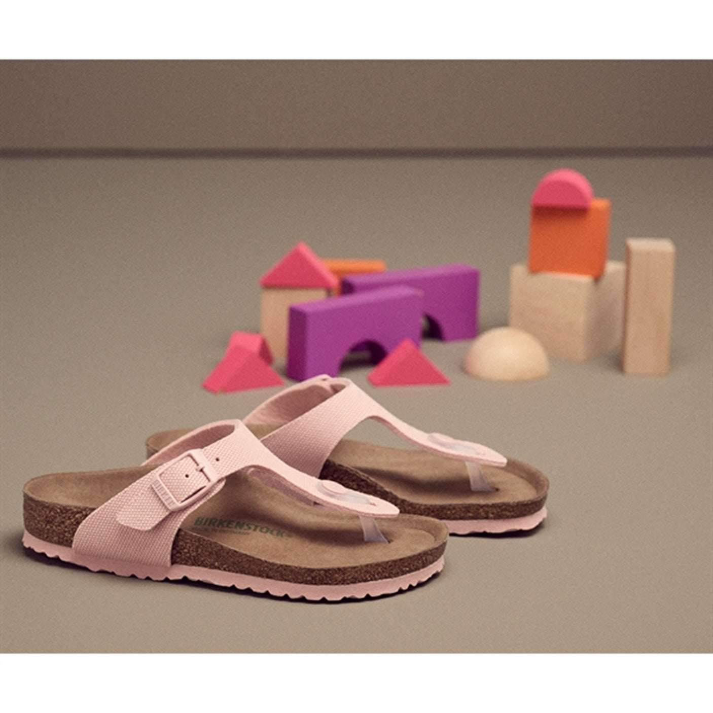Birkenstock Gizeh Kids TEX Canvas Soft Pink Sandals