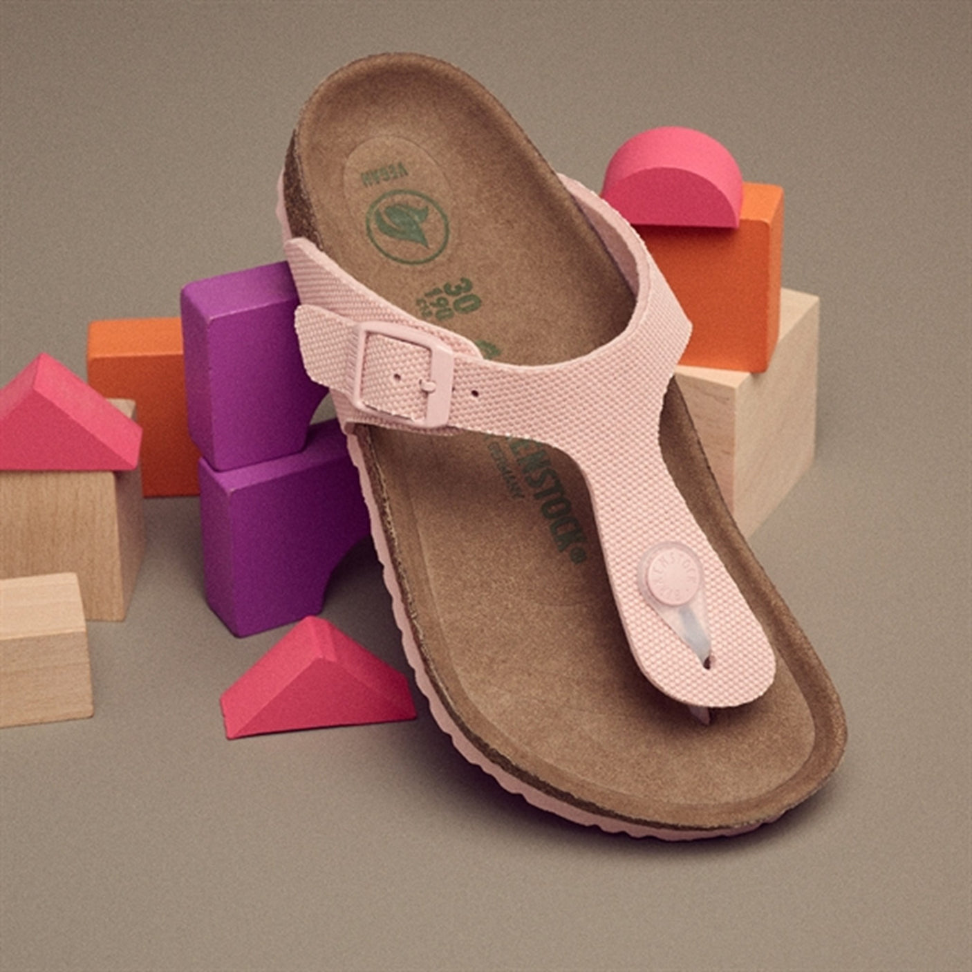 Birkenstock Gizeh Kids TEX Canvas Soft Pink Sandals