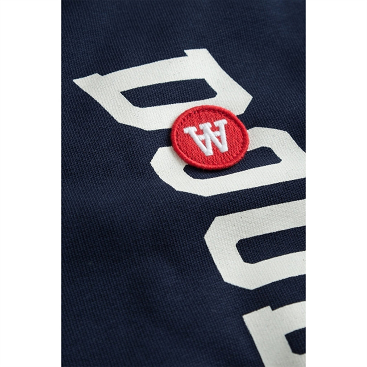 Wood Wood Navy Rod Spell Out Logo Sweatshirt