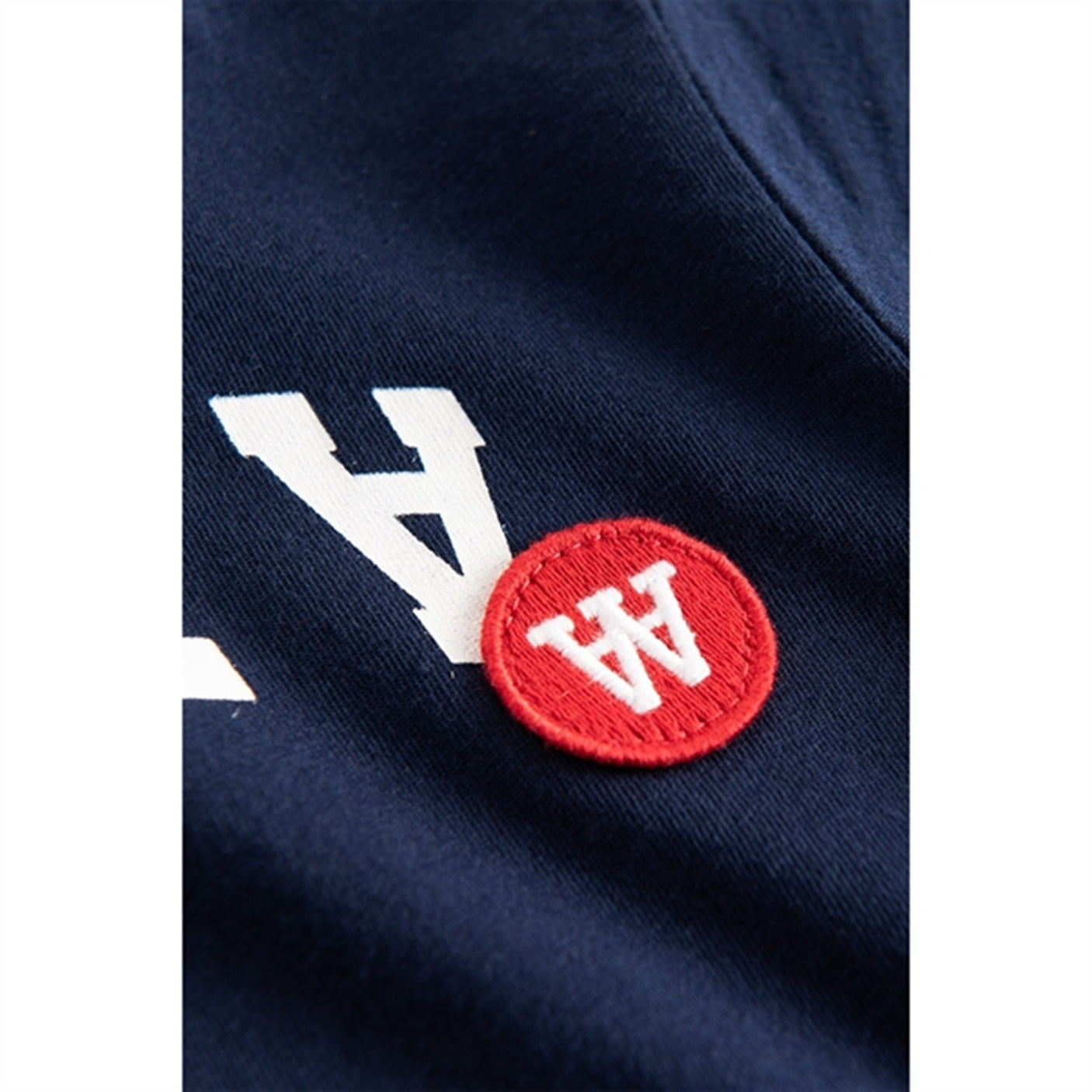 Wood Wood Navy Ola Arch Logo T-shirt