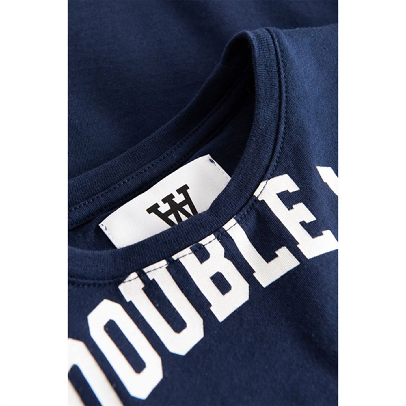 Wood Wood Navy Ola Arch Logo T-shirt