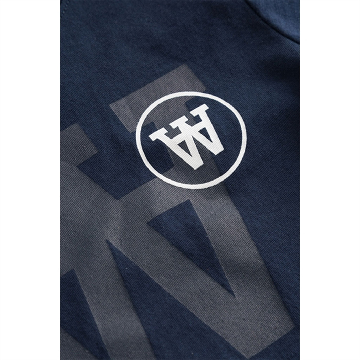 Wood Wood Navy Ola Tonal Logo T-shirt