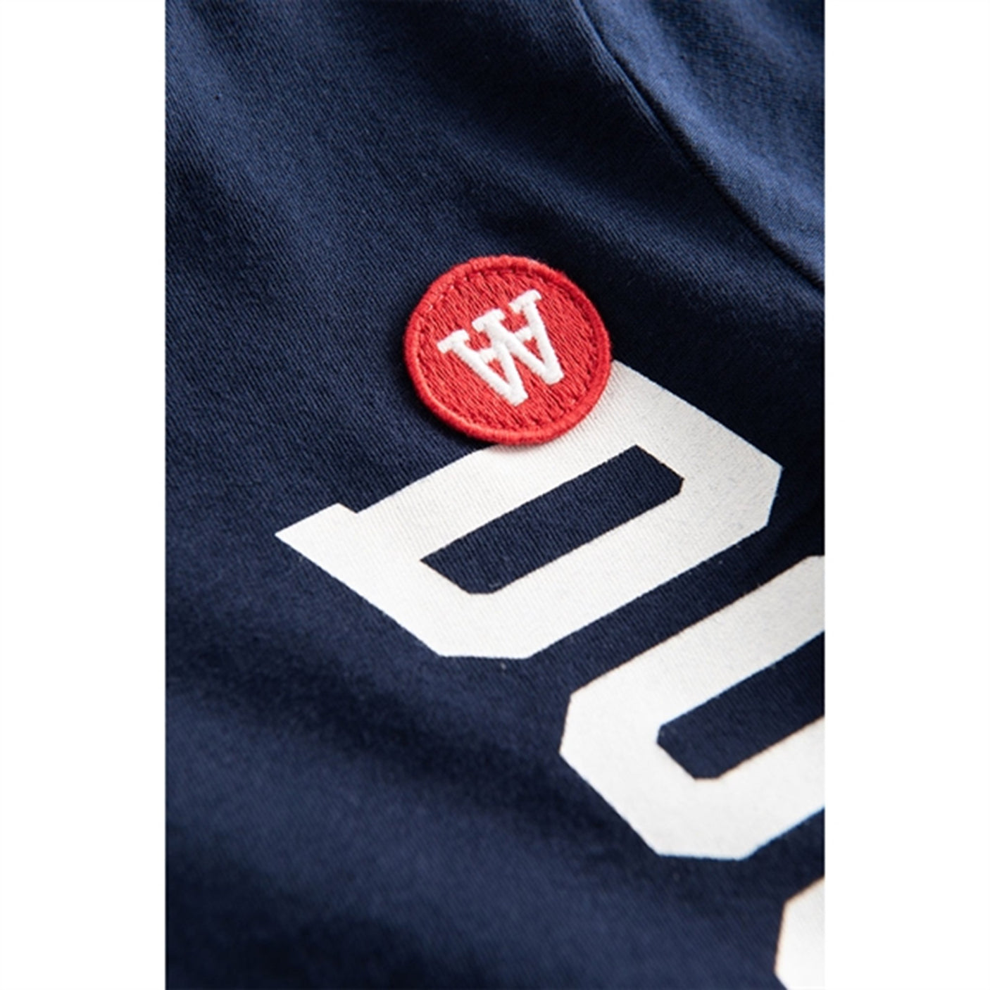 Wood Wood Navy Ola Spell Out Logo T-shirt