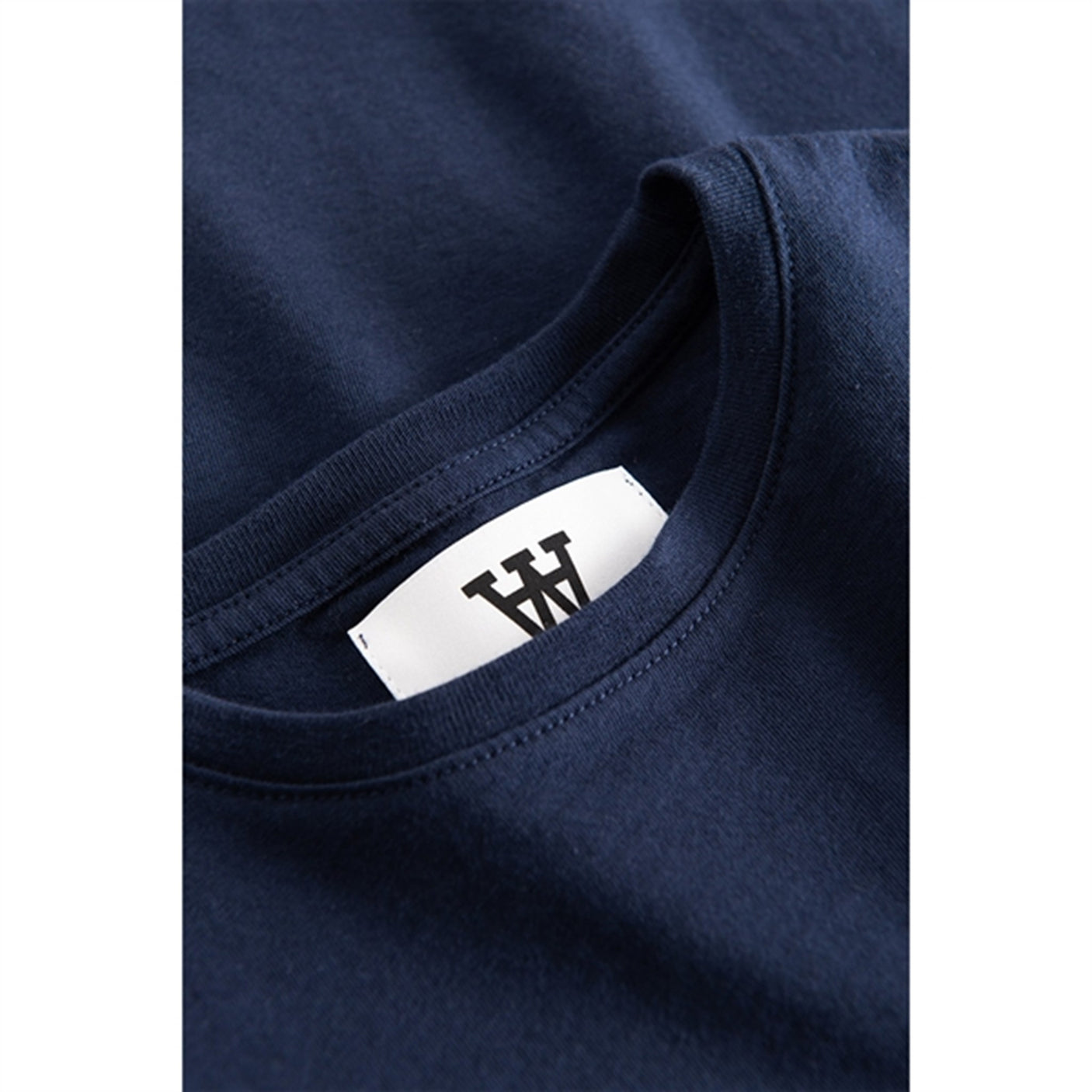 Wood Wood Navy Ola Spell Out Logo T-shirt