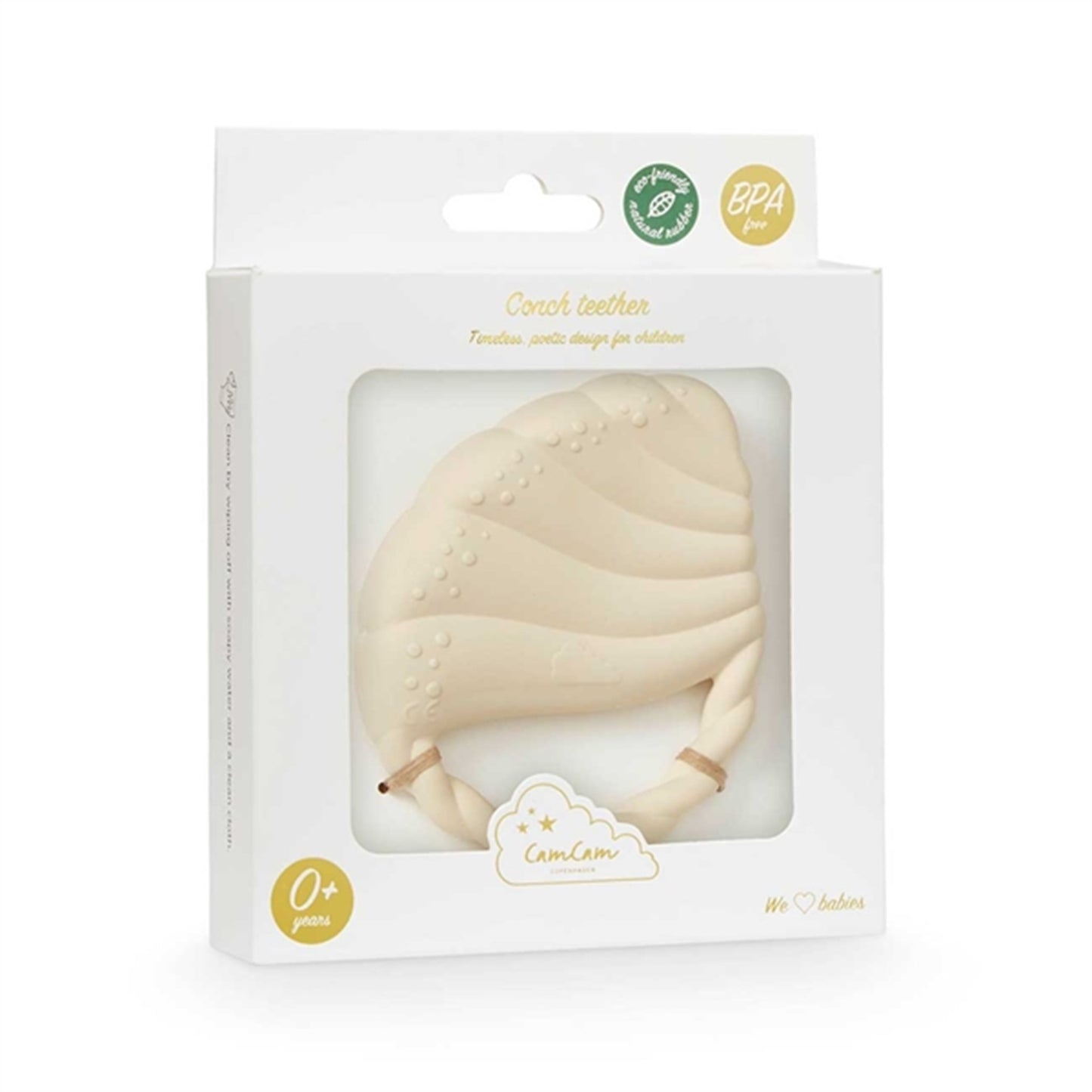 Cam Cam Copenhagen Conch Teether Off-white 2