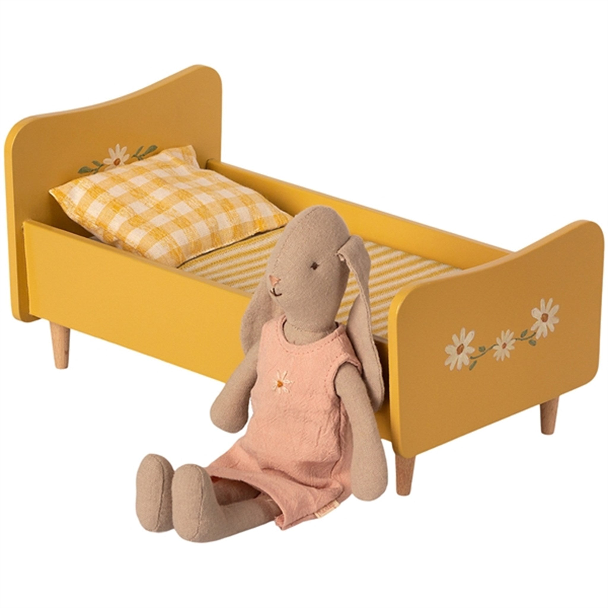 Maileg Wooden Bed Mini Yellow 2