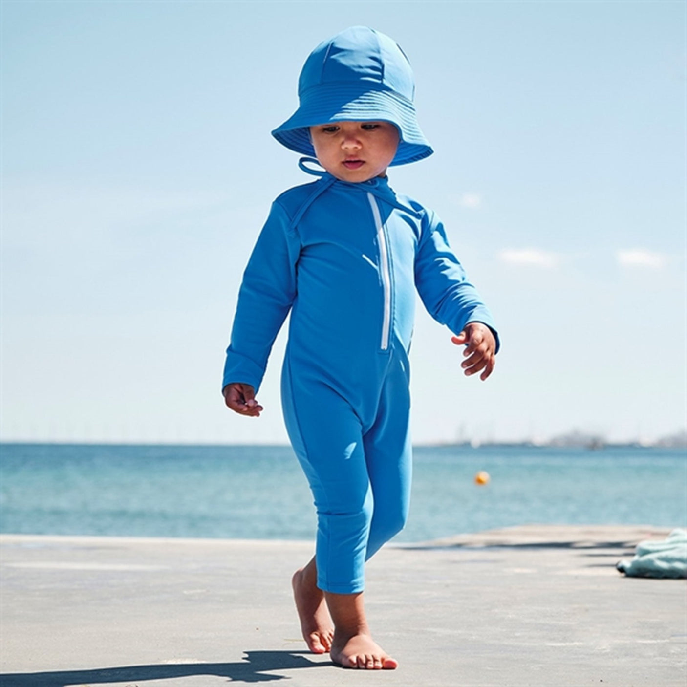 Petit Crabe Azure Lou Onesie with Zipper