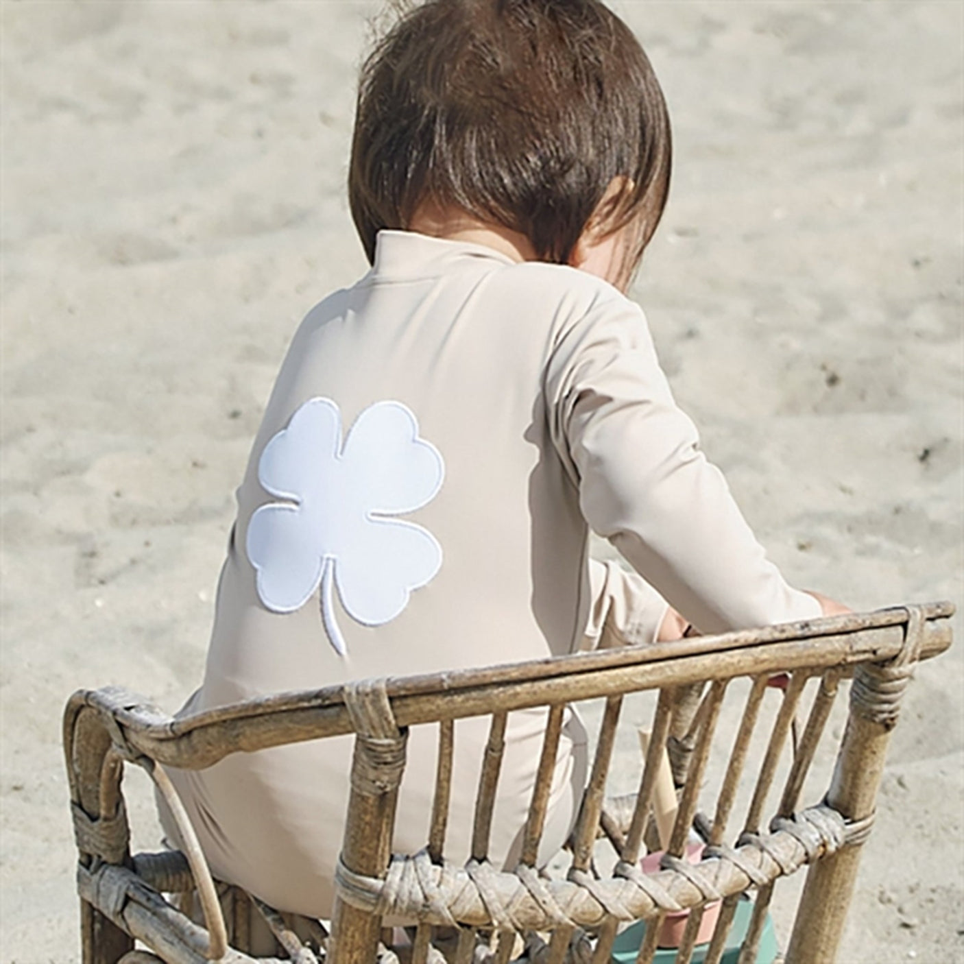 Petit Crabe Latte Lou Onesie with Zipper