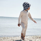 Petit Crabe Latte Lou Onesie with Zipper