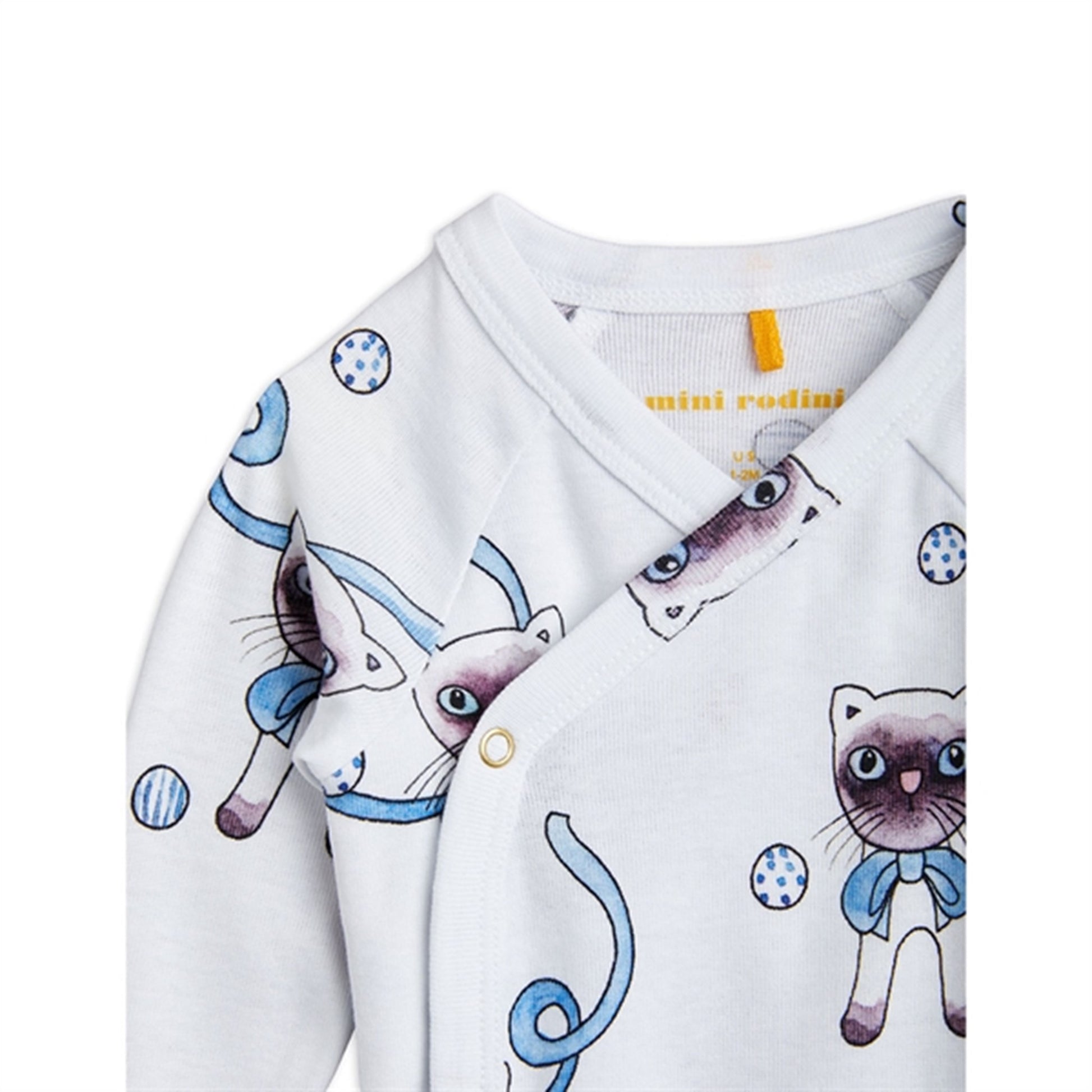 Mini Rodini Light Blue Siamese Aop Wrap Body