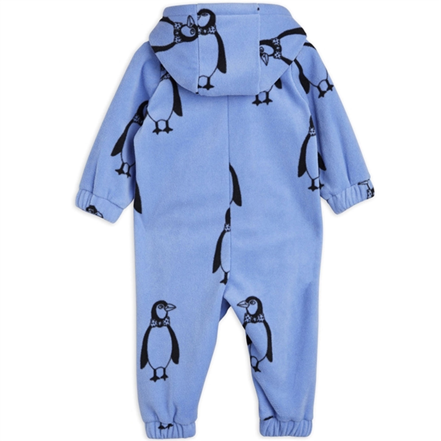 Mini Rodini Penguin Fleece Onesie Blue