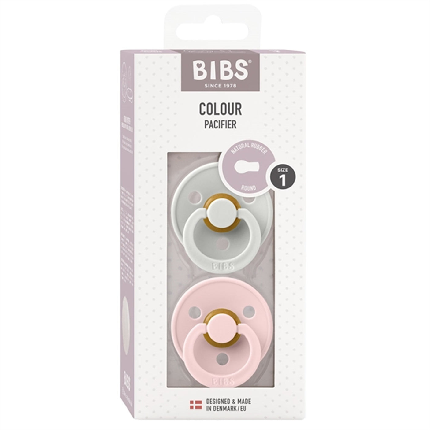 Bibs Colour Latex Pacifier 2-pack Haze/Blossom