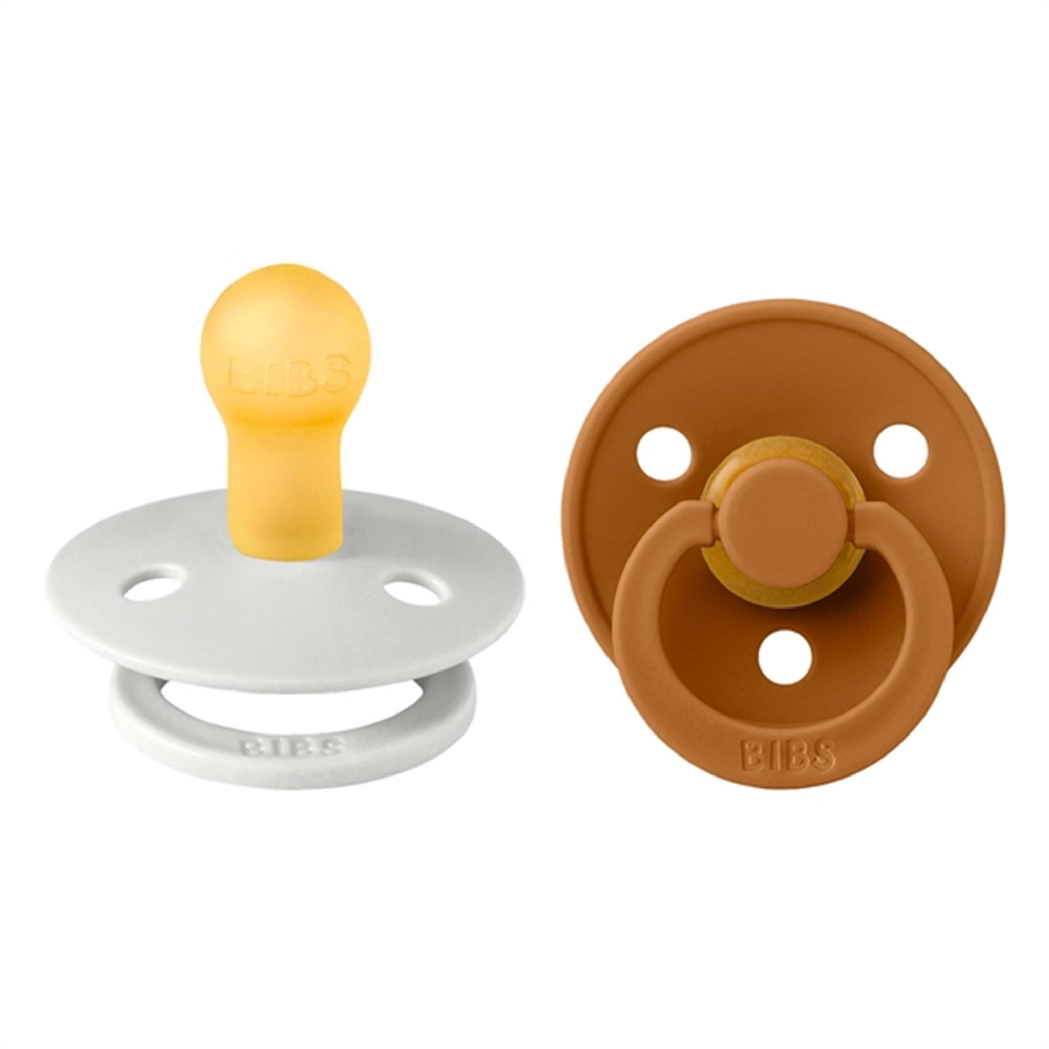 Bibs Colour Latex Pacifiers 2-pak Round Haze/Caramel