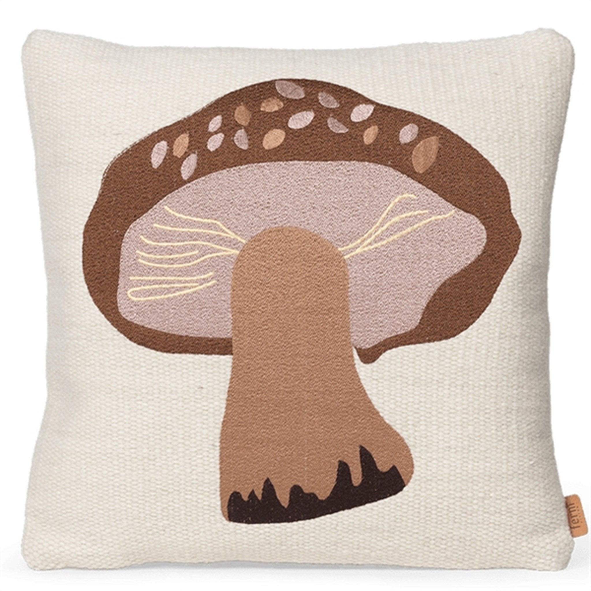 Ferm Living Forest Embroidered Cushion Porcini
