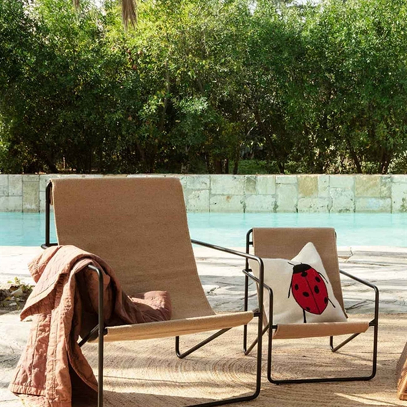 Ferm Living Forest Embroidered Cushion Ladybird 4