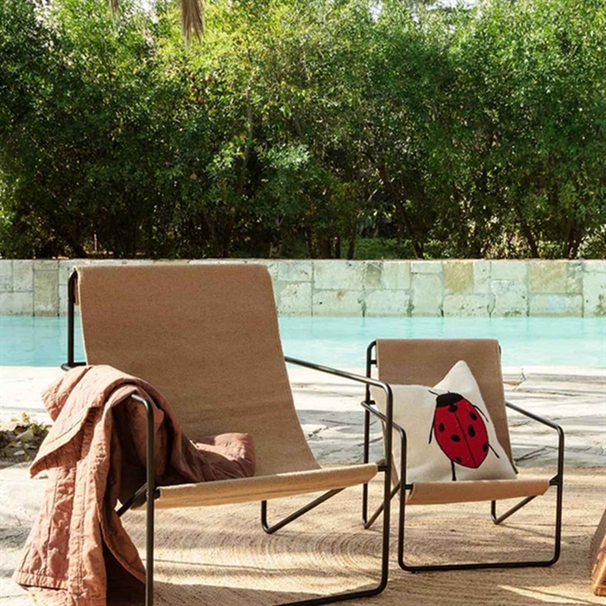 Ferm Living Forest Embroidered Cushion Ladybird 4