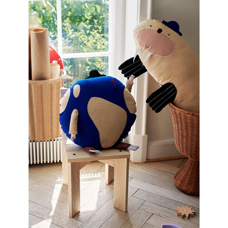 Ferm Living World Cushion Bright Blue