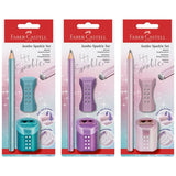 Faber-Castell Sparkle Jumbo Pencil, Eraser, Pencil Sharpener - Turquoise