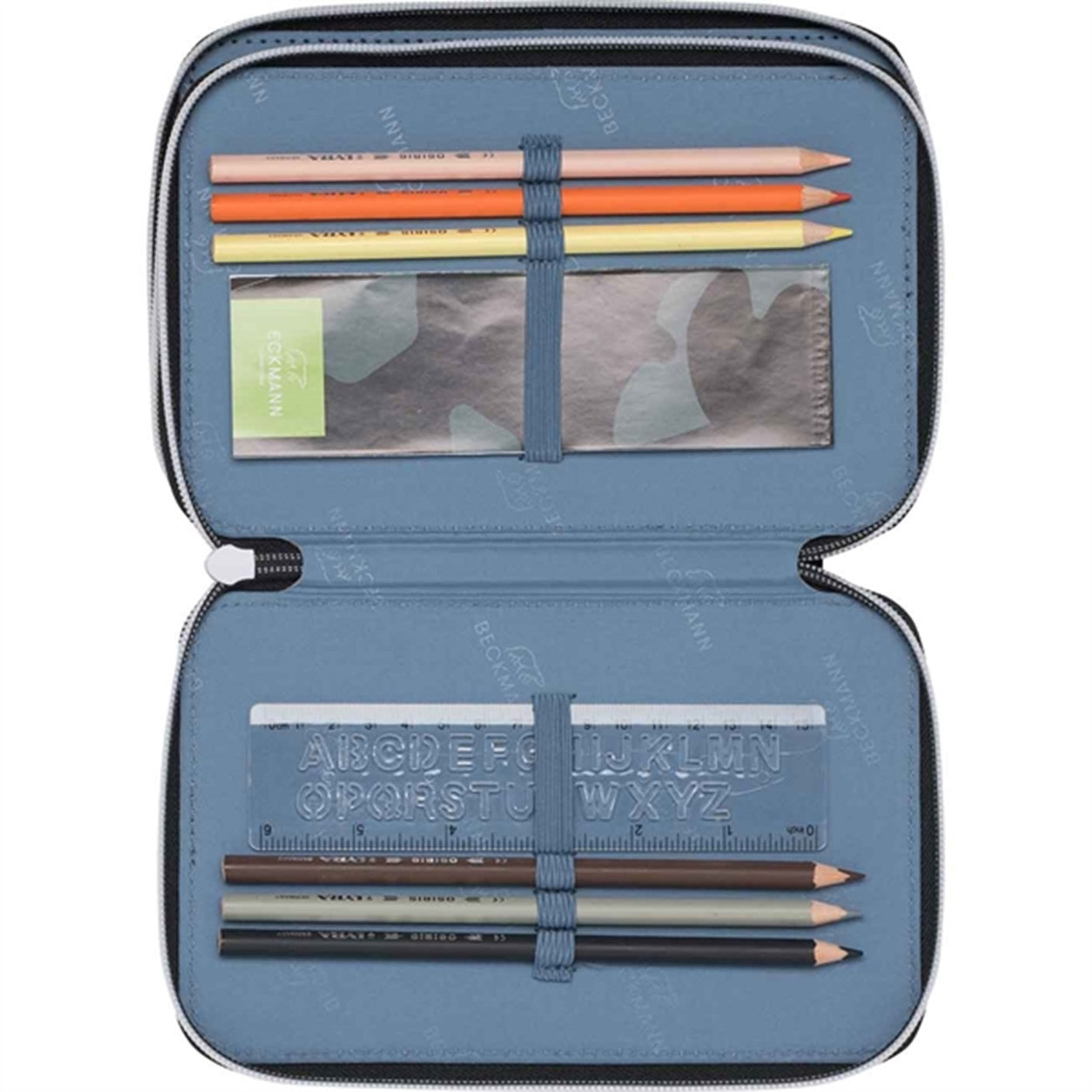Beckmann Three Section Pencil Case Camo Rex