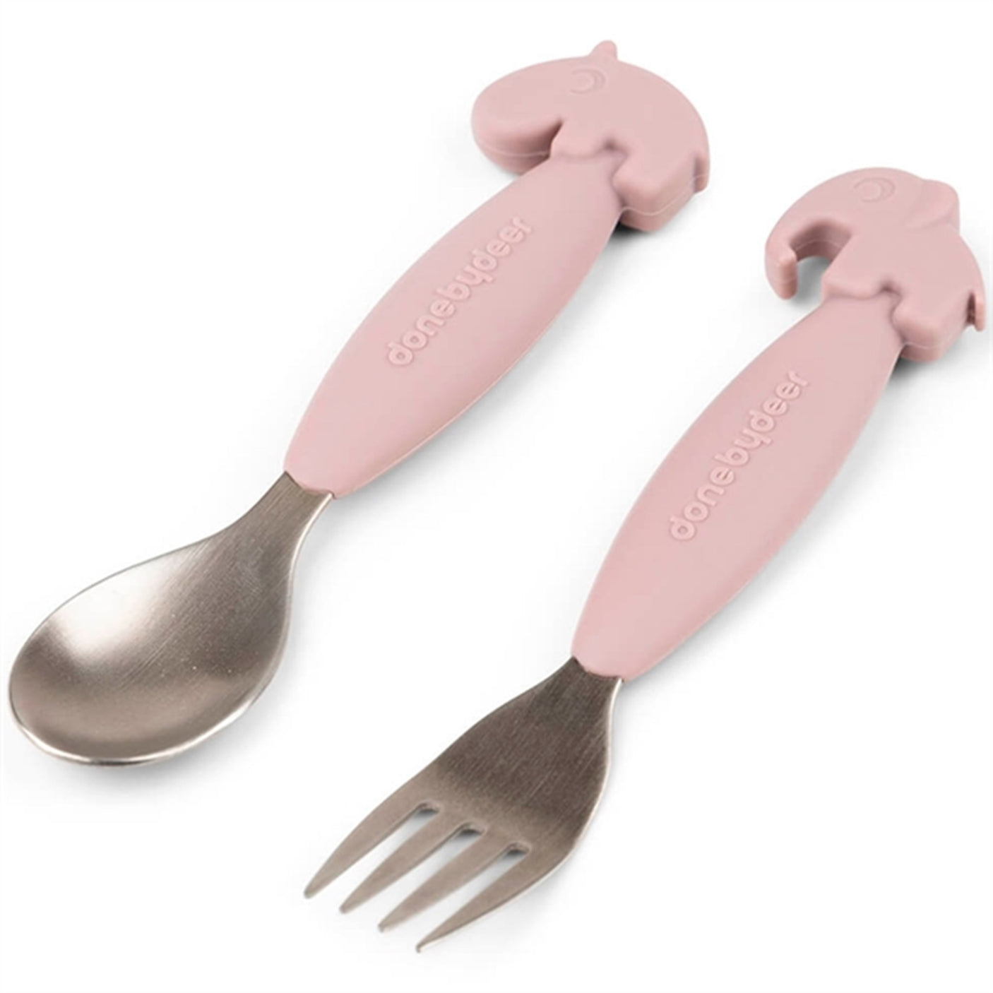 Done by Deer Easy Grip Spoon and Fork Set Powder