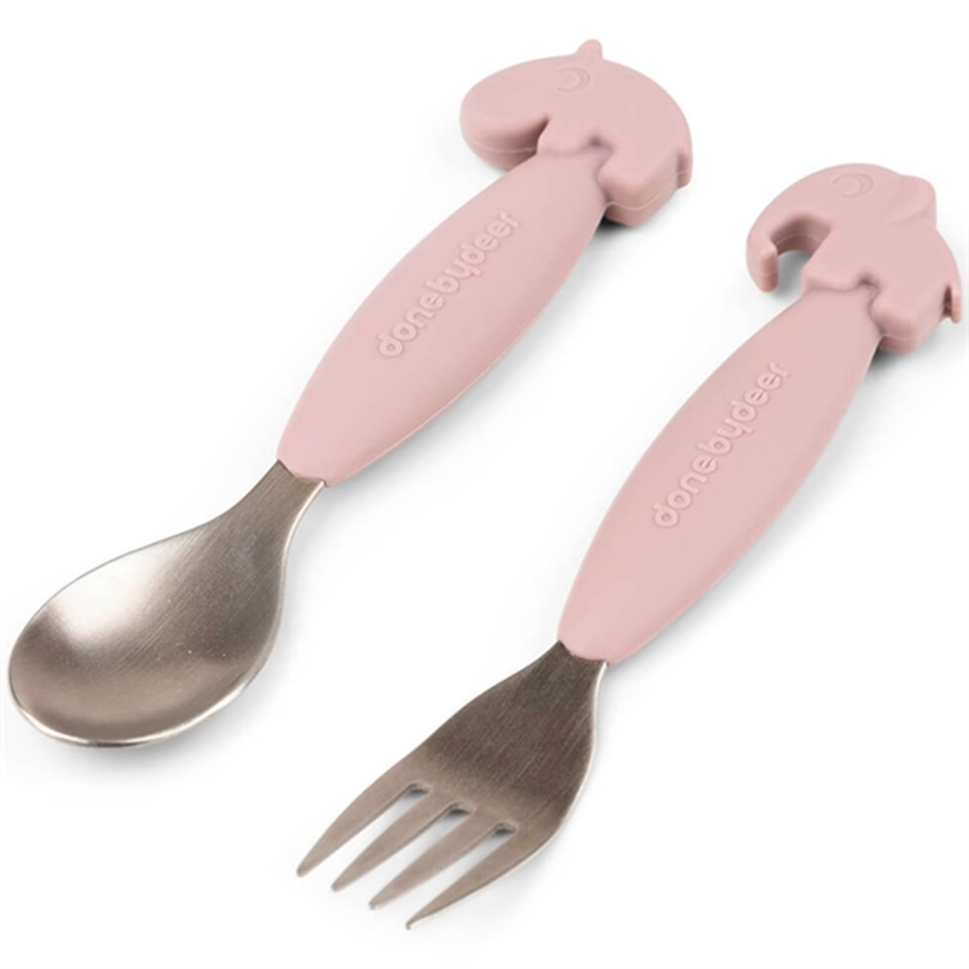 Done by Deer Easy Grip Spoon and Fork Set Powder