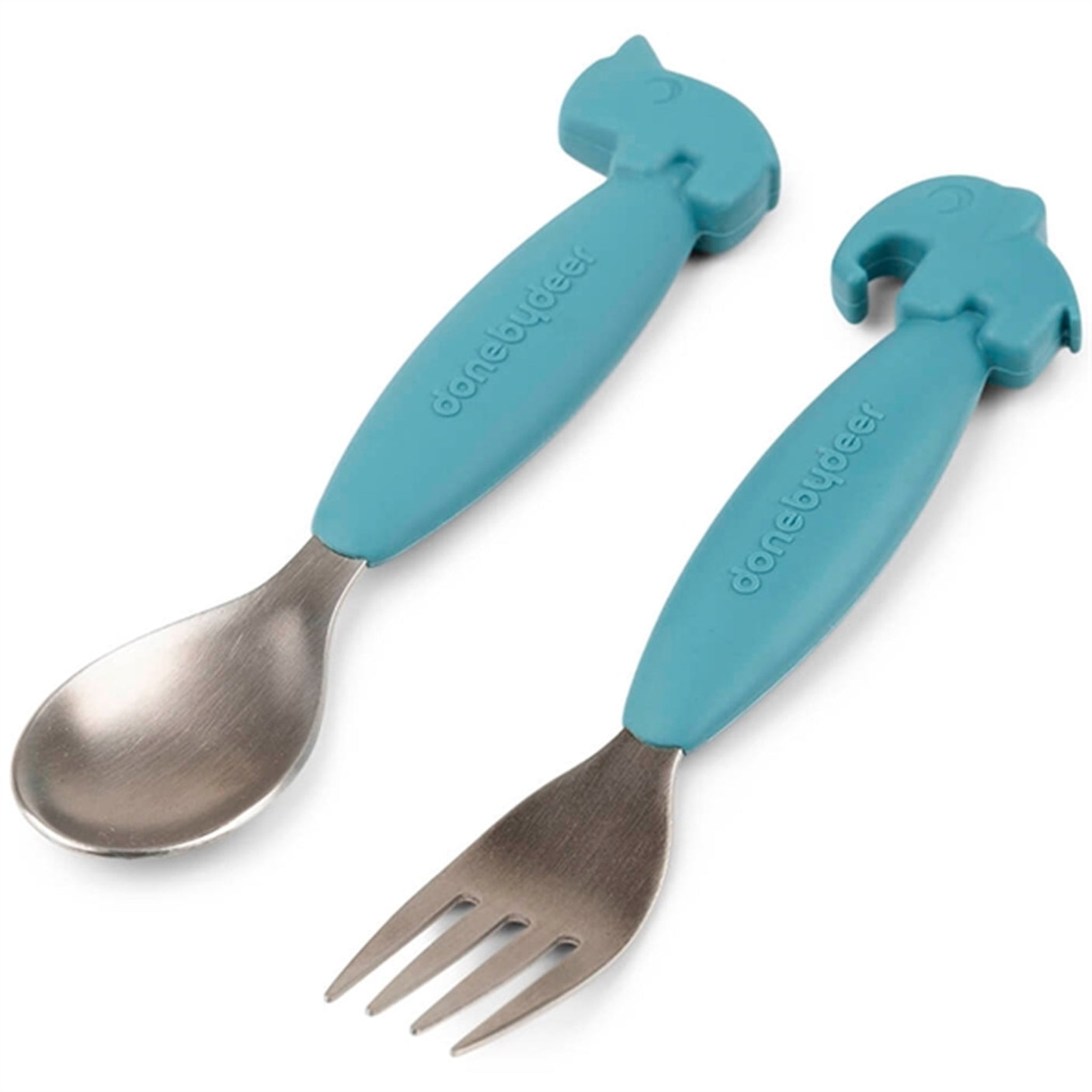 Done by Deer Easy Grip Spoon and Fork Set Blue
