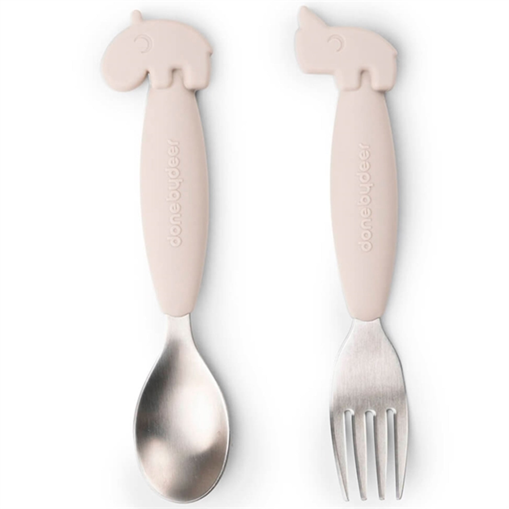 Done by Deer Easy Grip Spoon and Fork Set Sand