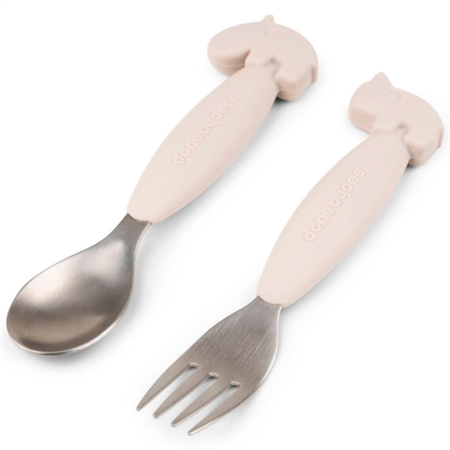 Done by Deer Easy Grip Spoon and Fork Set Sand