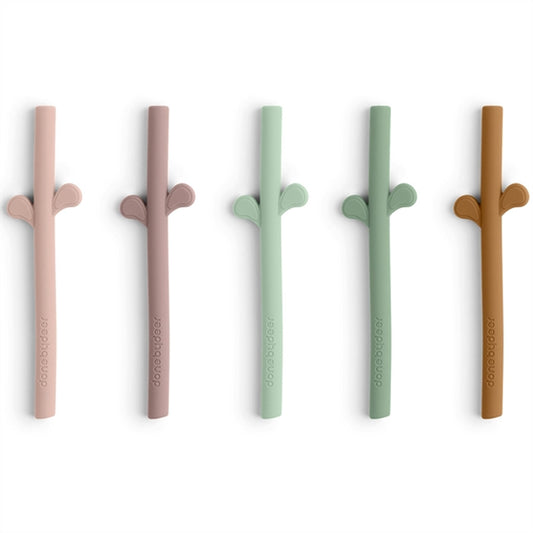 Done by Deer Peekaboo Silicone Straw 5-pack Powder Mix