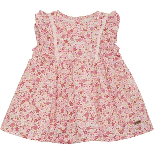 Minymo Pink Dogwood Dress AOP w. Lining