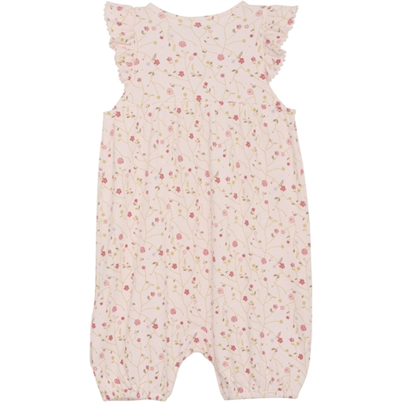 Minymo Pink Dogwood Onesie AOP Rib