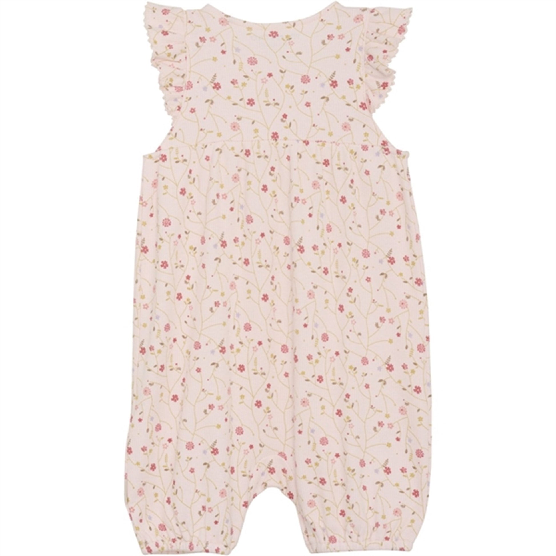 Minymo Pink Dogwood Onesie AOP Rib