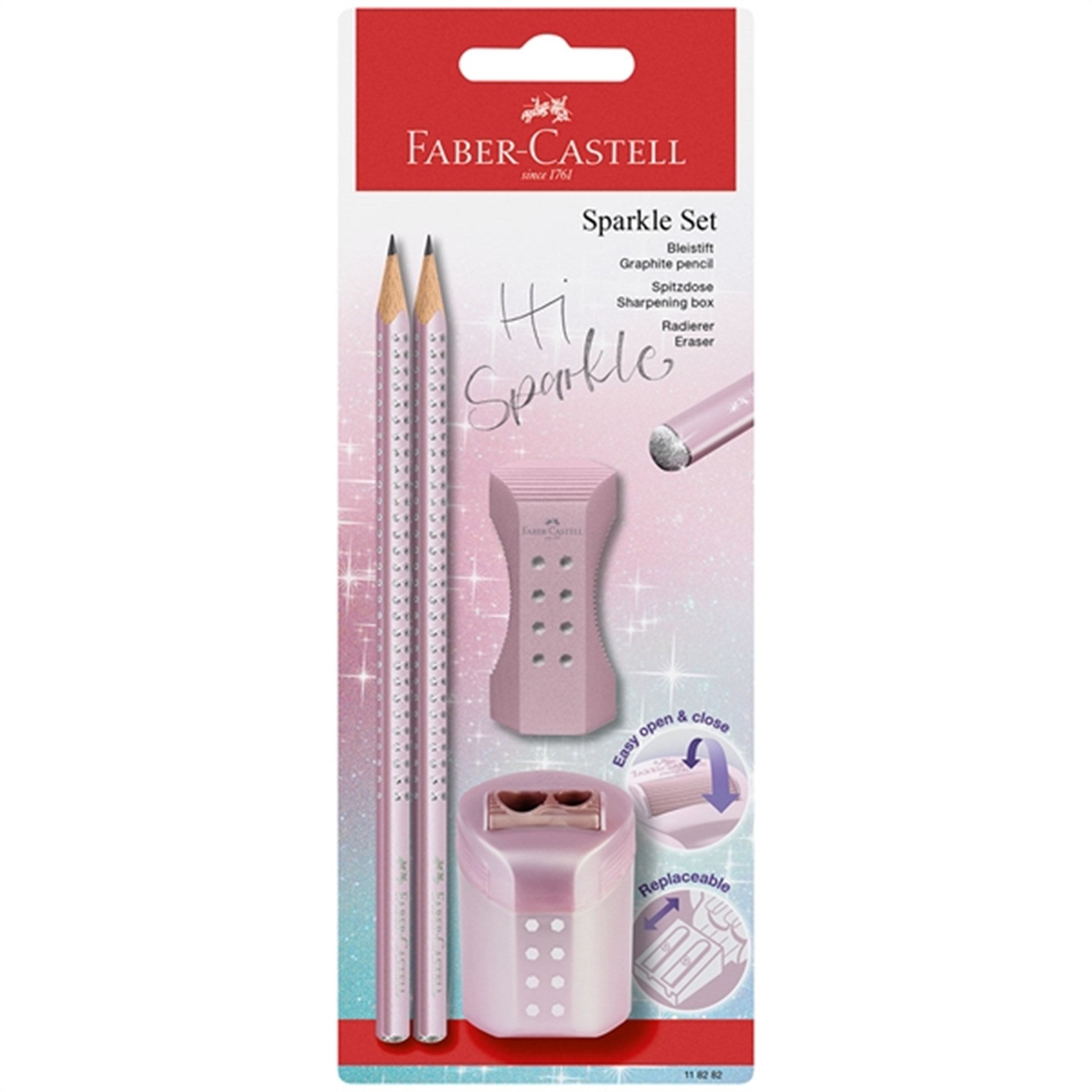 Faber-Castell Sparkle Pencil, Eraser, Pencil Sharpener