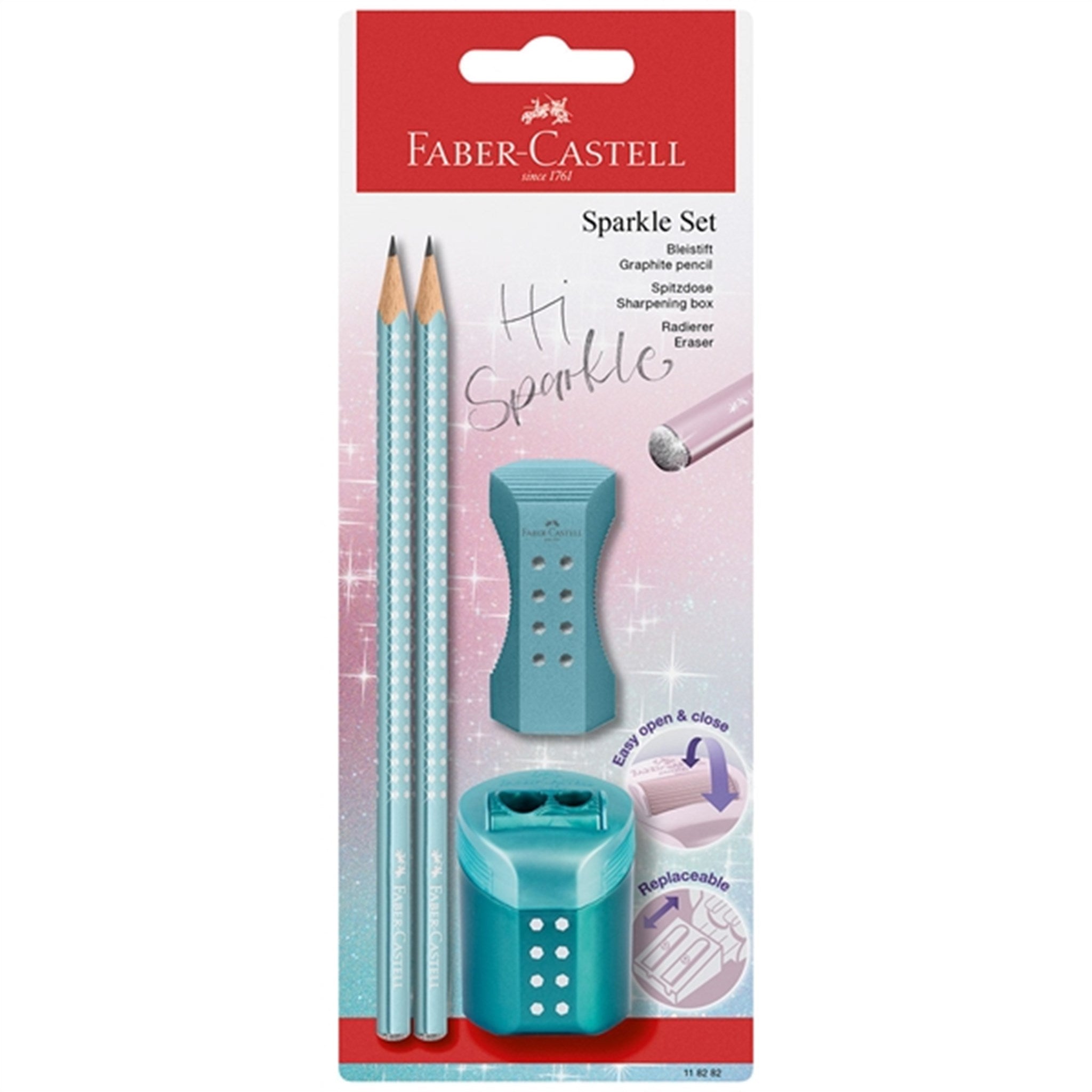 Faber-Castell Sparkle Pencil, Eraser, Pencil Sharpener