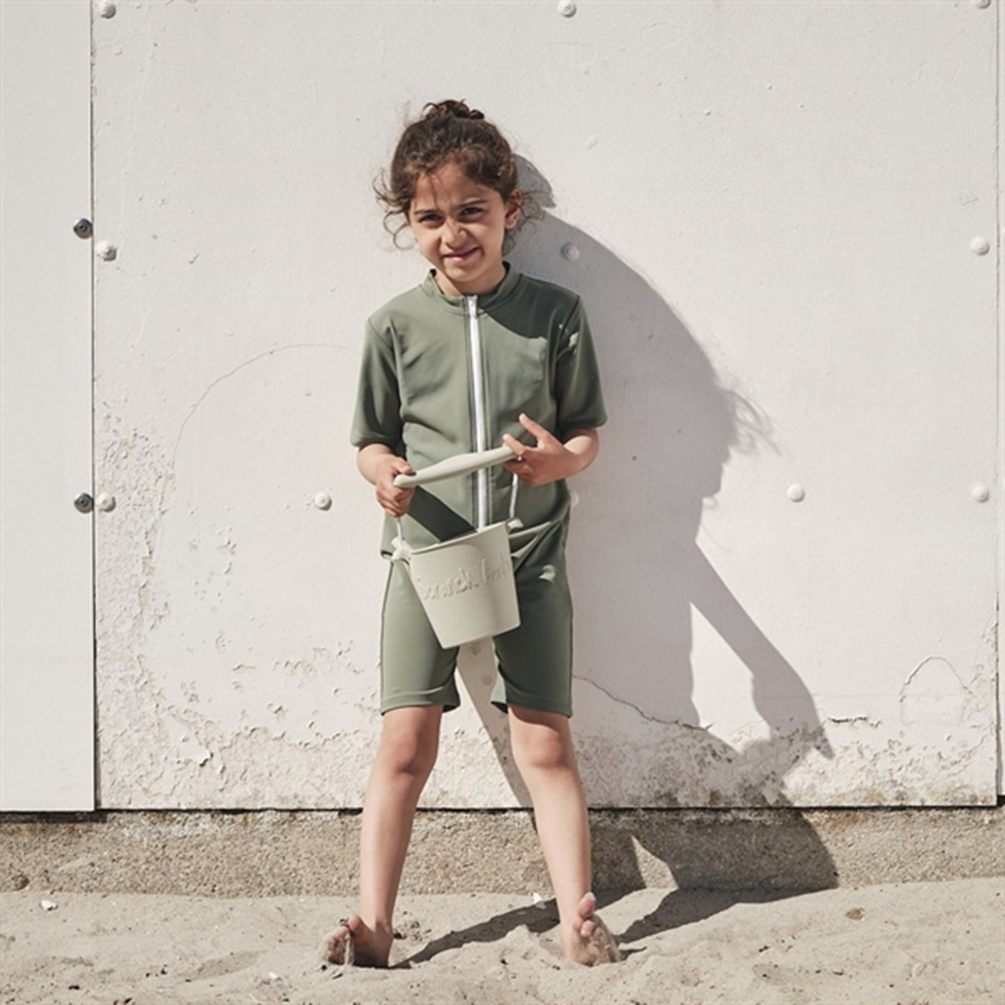 Petit Crabe Army Noe Onesie with Zipper