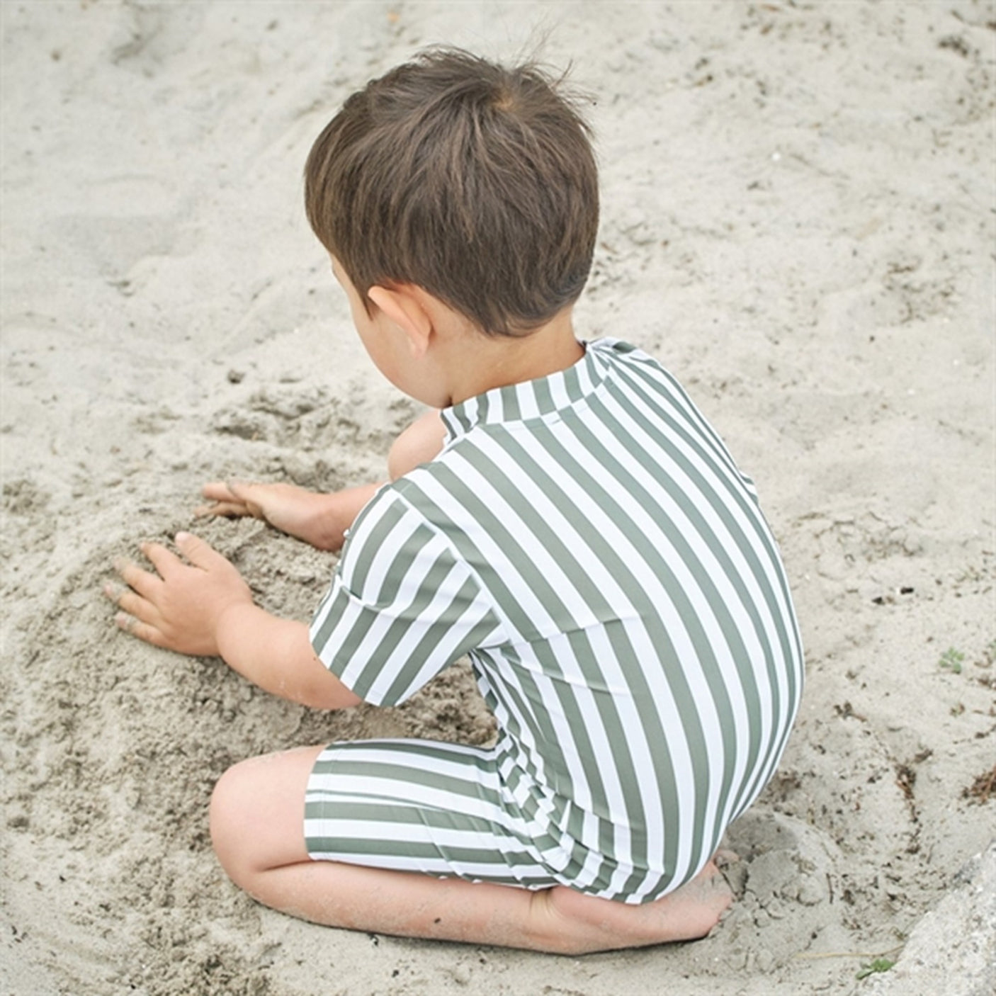 Petit Crabe Army Stripes Natsu Onesie with Zipper